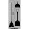 5S Supplies 5S Housekeeping Shadow Board Broom Station Version 5 - Gray Board / Black Shadows  With Broom HSB-V5-GRAY/BLACK-KIT - alternate 1